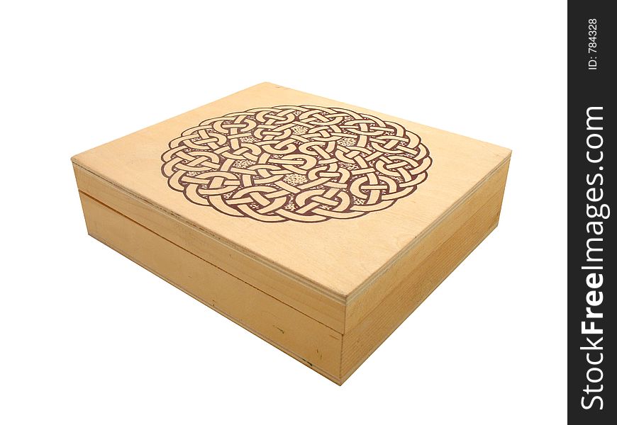 Wooden box with design on top