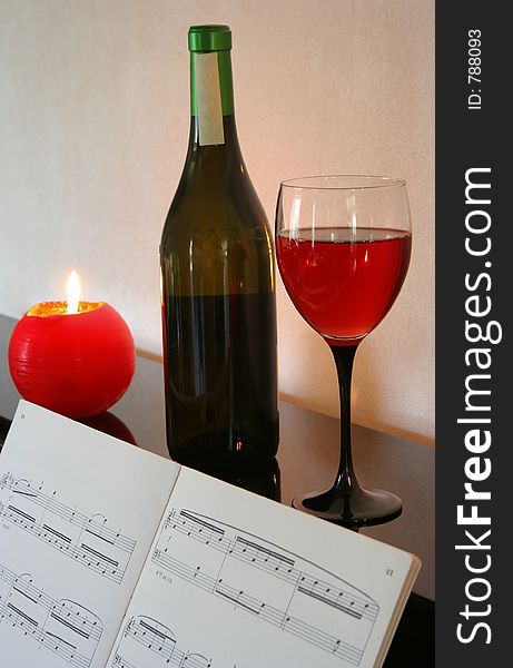 Piano and wine