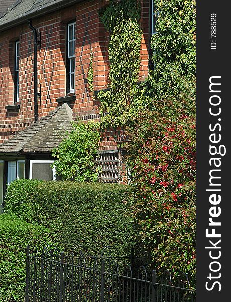 Front exterior of an English country cottage