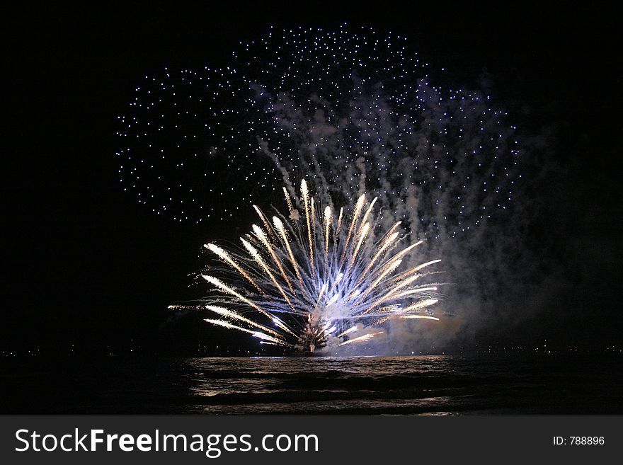 Fireworks in Tel-Aviv by Groupe F (France). Fireworks in Tel-Aviv by Groupe F (France)