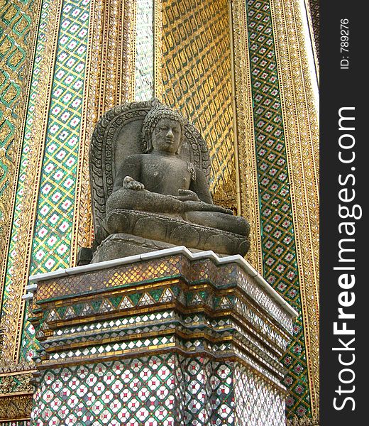 A Buddha statue in Golden Palace, Bangkok.