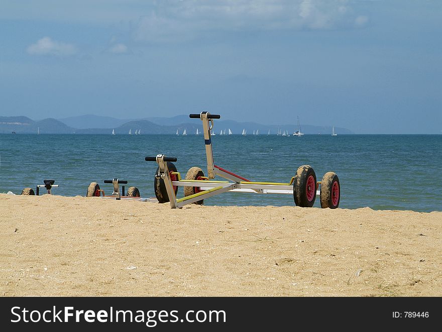 Boat Trolleys On The Beach