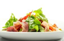 Salad With Meat And Vegetable Leaf Royalty Free Stock Photography Salad With Meat And Vegetable Leaf Royalty Free Stock Photography