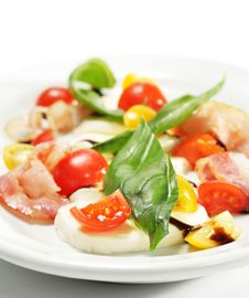 Salad With Cherry Tomato And Buffalo Cheese Stock Photo Salad With Cherry Tomato And Buffalo Cheese Stock Photo