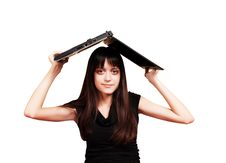 Girl & Laptop Stock Photography Girl & Laptop Stock Photography