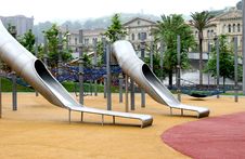 Children S Playground With Slides In Bilbao, Spain Royalty Free Stock Image Children S Playground With Slides In Bilbao, Spain Royalty Free Stock Image