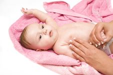 Little Baby After Bath Royalty Free Stock Image