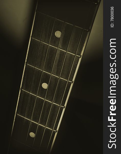 Fret Board of am acoustic guitar