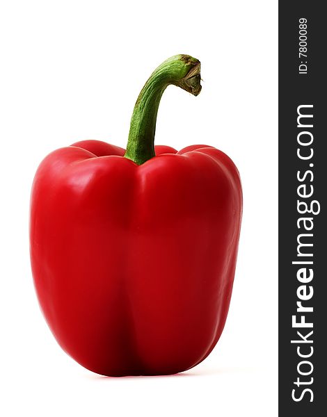 Bulgarian red pepper isolated with clipping path. Studio light. Natural shade.