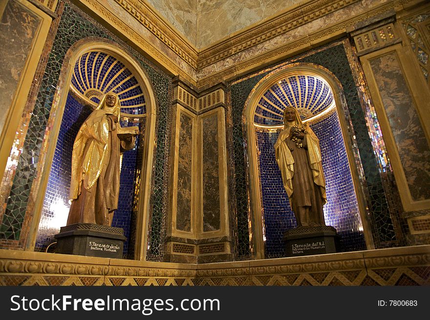 Sacred statues inside church of segovia spain. Sacred statues inside church of segovia spain