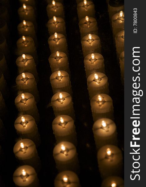 Group of candles in a spanish church
