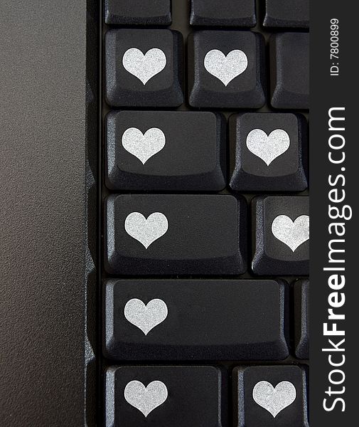 Valentines Keyboard with  heart keys