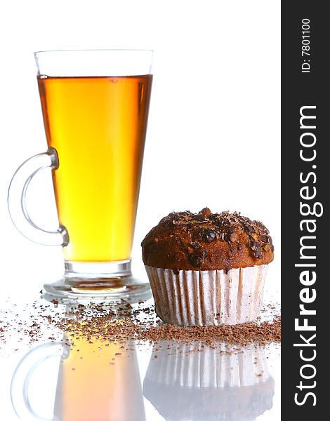 Black tea and chokolate fruitcake