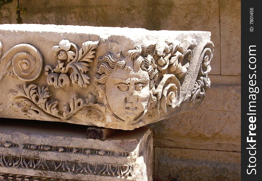 Bas-relief, amphitheatre in Turkey
