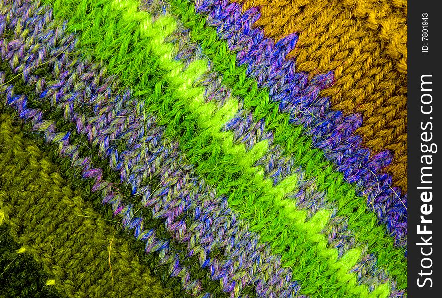 Woolen Texture From The Threads Of Many Colors.