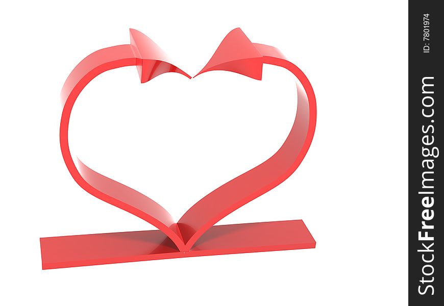 3d render of heart shape. Valentine`s day.