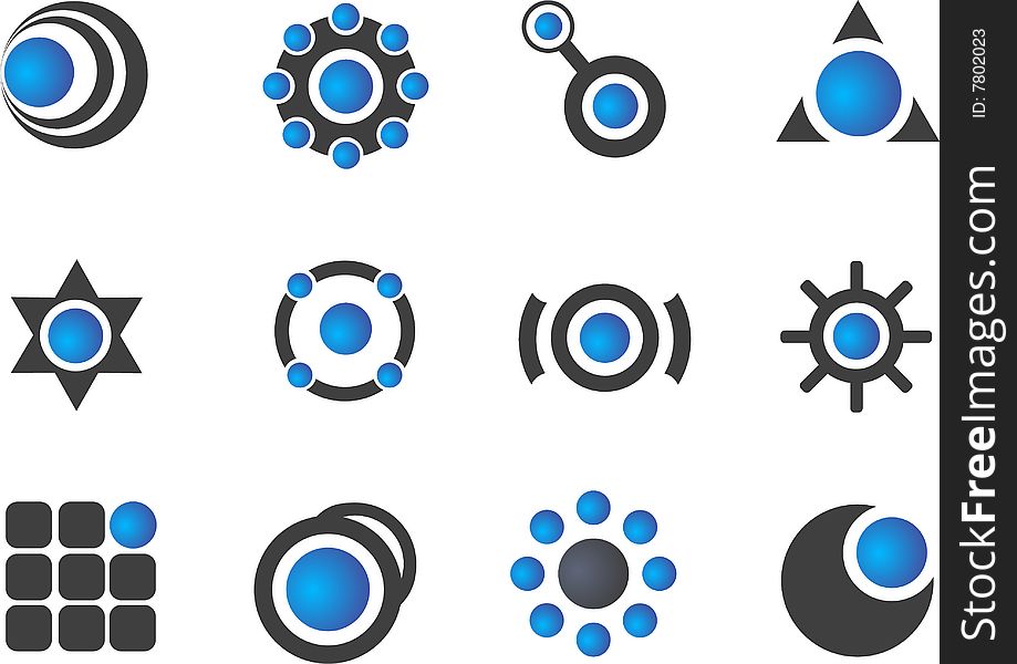 Set of 12 design elements and various graphics