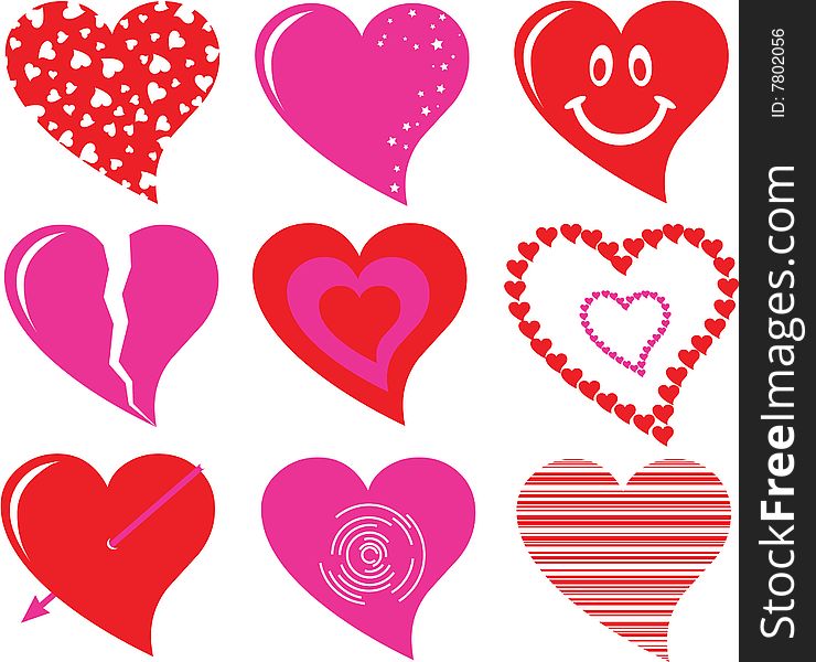 Vector heart set