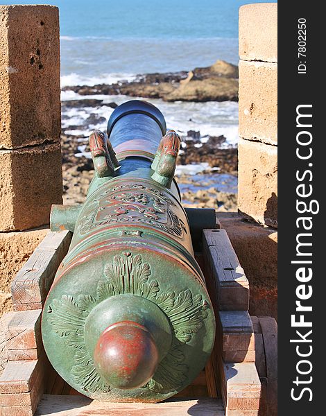 Cannon in the fortress in Essaouira, Morocco