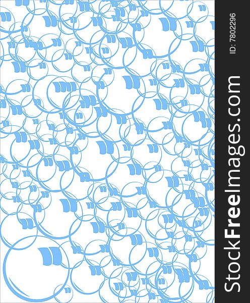 Abstract blue bubbles on white background