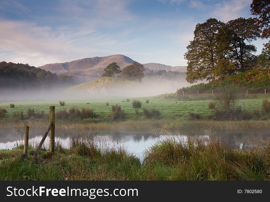 Early October morning on the banks of the River Brathay in the Lake District. Early October morning on the banks of the River Brathay in the Lake District
