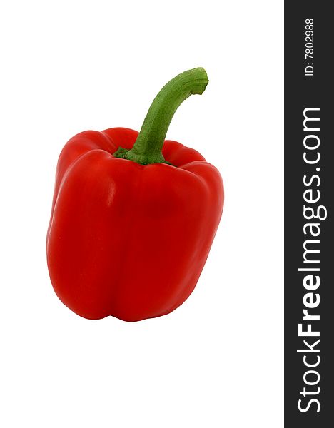 Fresh bulgarian red pepper isolated over white