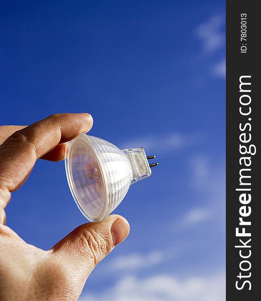 Objects with the background of a blue sky with clouds. Objects with the background of a blue sky with clouds