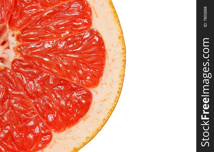 Grapefruit slice isolated on a white background