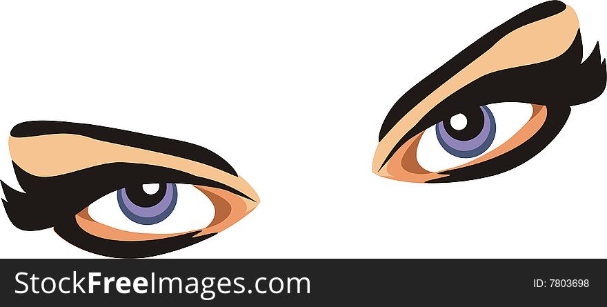 Eyes. Fragment of face. Vector illustration