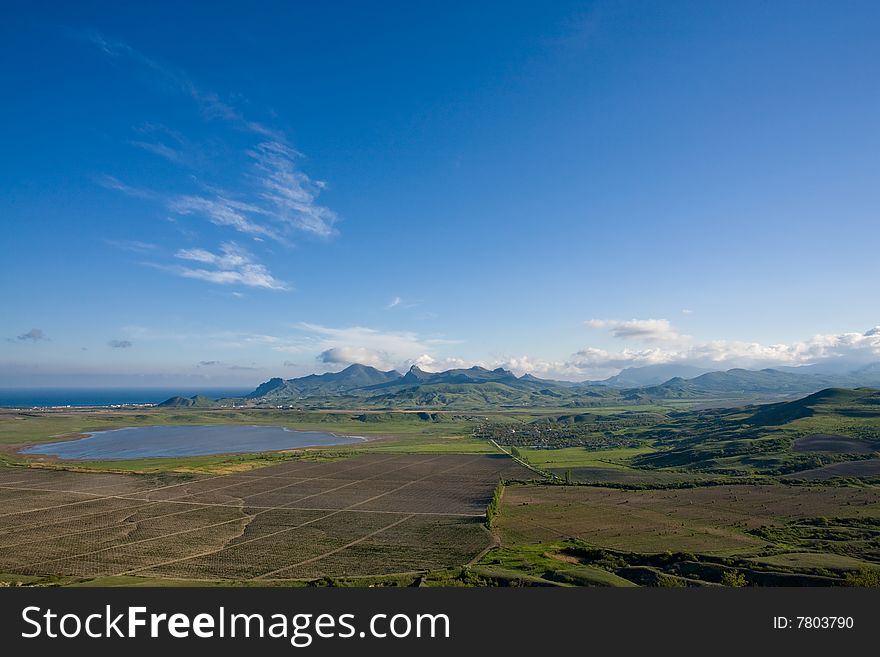 Beautiful landscape with the clouds