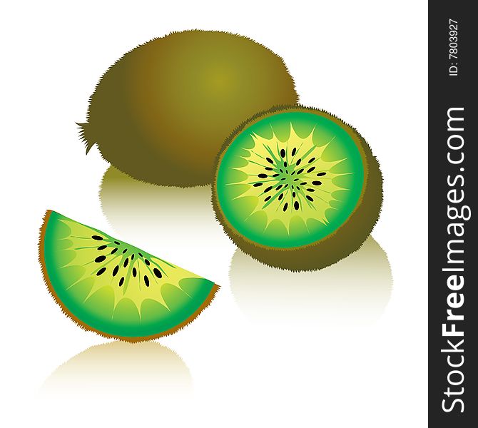 Illustration of fresh tropical kiwi