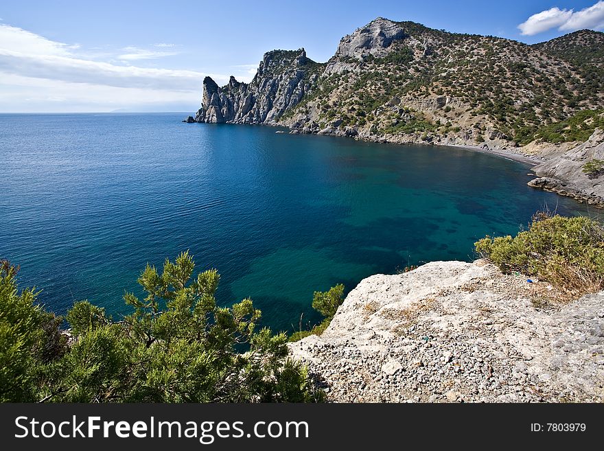 Coastal landscape with the beautiful sea