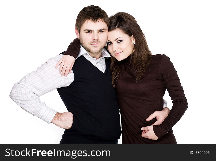 Stock photo: an image of a happy couple on white background