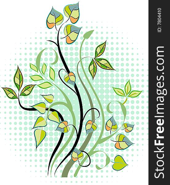 Cute stylized illustration of a tree in spring. Cute stylized illustration of a tree in spring