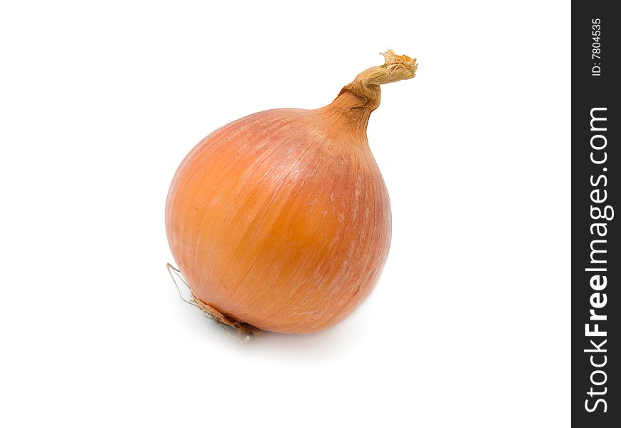 Head of fresh onions isolated on white background