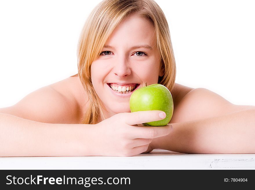 Smiling With Her Apple