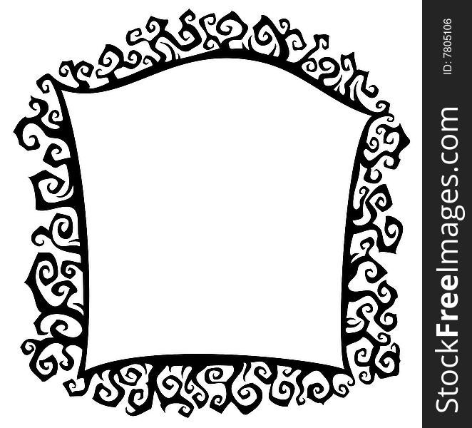 Decorative thorn frame, ornamental border, element for design, vector illustration