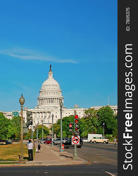 Capitol Building view from 3rd street at some sunny september day