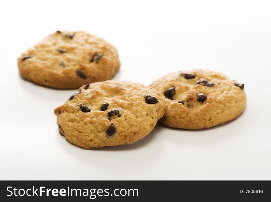 Bunch of cookies on a white background, Shallow depth of field. Bunch of cookies on a white background, Shallow depth of field.