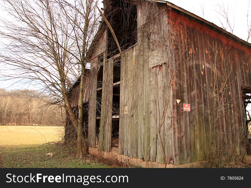 Old Wooden Home Abandoned In The Grasslands