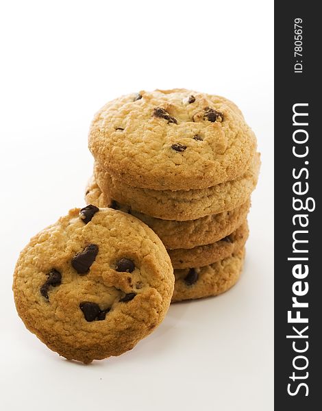 Bunch of cookies on a white background, Shallow depth of field. Bunch of cookies on a white background, Shallow depth of field.