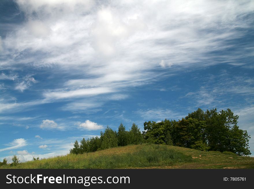 Landscape - forest and cloudly sky, beauty place,