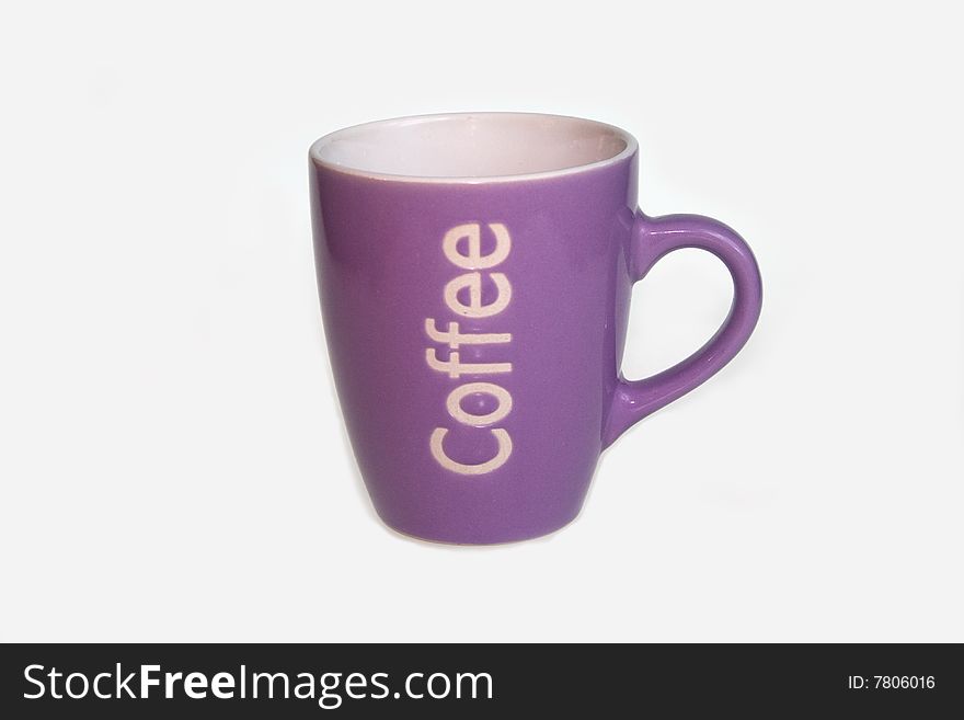 Closeup photo of a purple coffee mug