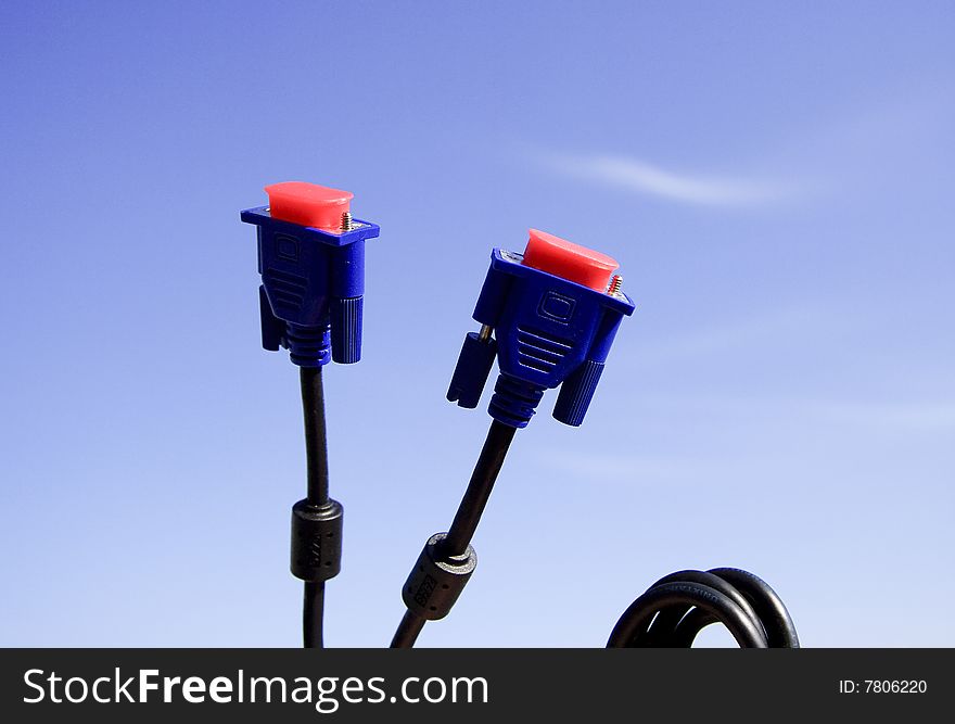 Objects with the background of a blue sky with clouds. Objects with the background of a blue sky with clouds