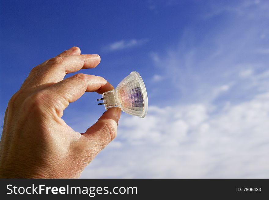 Objects with the background of a blue sky with clouds. Objects with the background of a blue sky with clouds