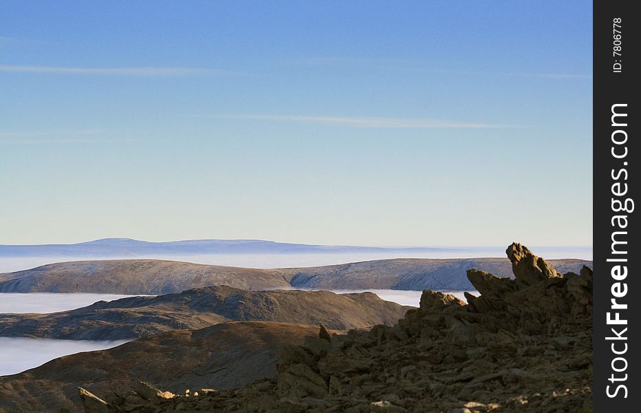 A  Winter temperature in version in the English Lake District. A  Winter temperature in version in the English Lake District