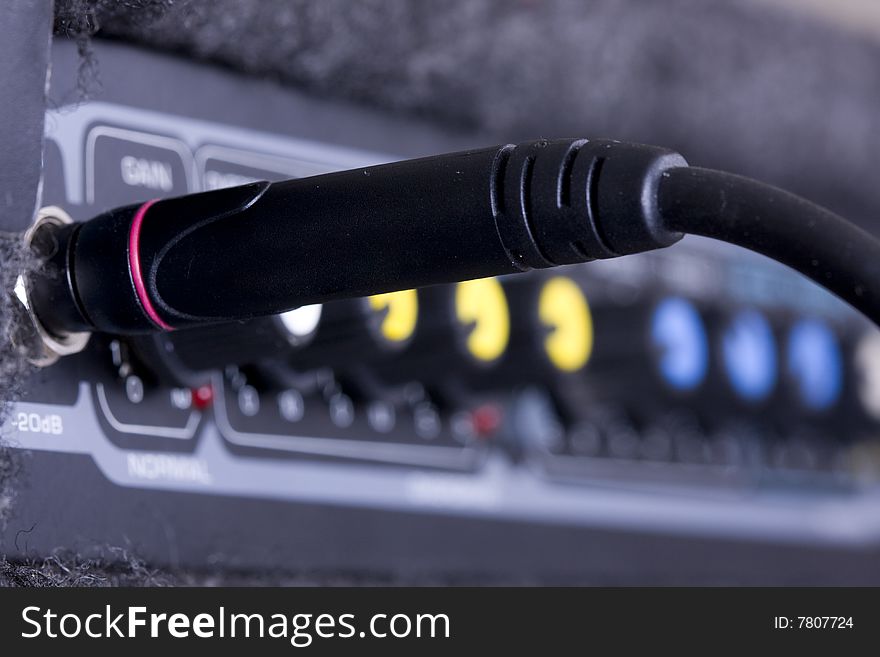 Knobs on a guitar amplifier