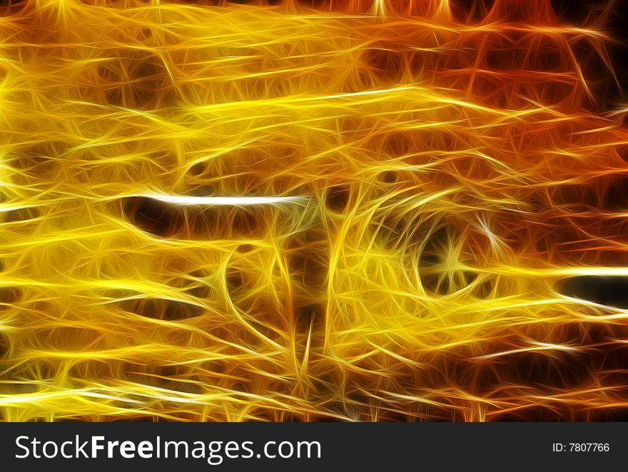 Colorful rays of light resembling electric waves of explosion