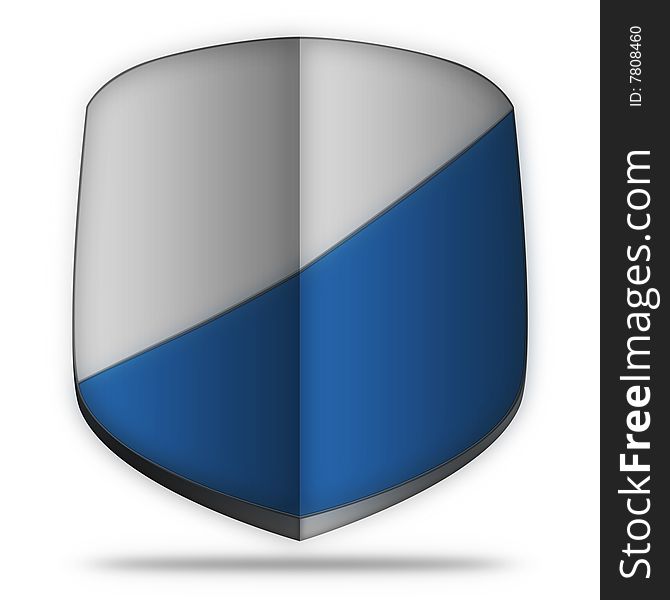 White and blue custom shield icon.