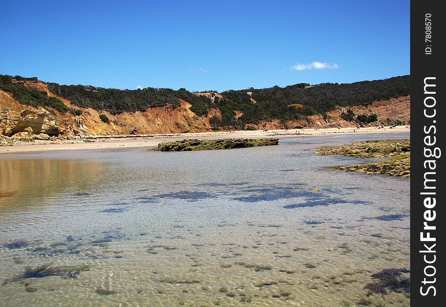 Photo of a tidal pool at point addis torquat, australia.